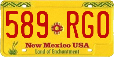NM license plate 589RGO