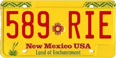 NM license plate 589RIE