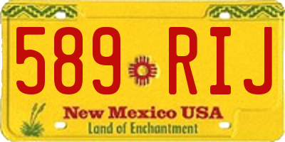 NM license plate 589RIJ