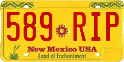 NM license plate 589RIP