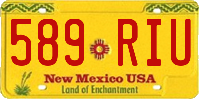 NM license plate 589RIU