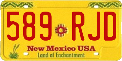 NM license plate 589RJD
