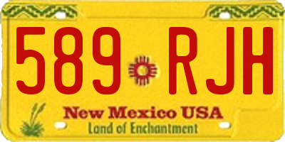 NM license plate 589RJH