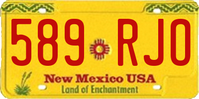 NM license plate 589RJO