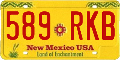 NM license plate 589RKB