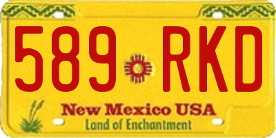 NM license plate 589RKD