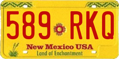 NM license plate 589RKQ