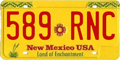 NM license plate 589RNC