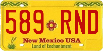 NM license plate 589RND