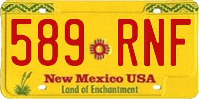 NM license plate 589RNF