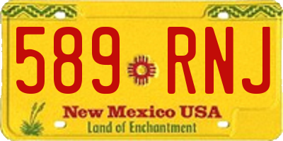 NM license plate 589RNJ