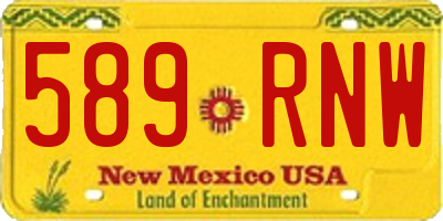 NM license plate 589RNW