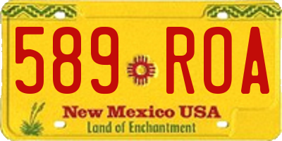 NM license plate 589ROA