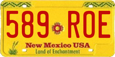 NM license plate 589ROE