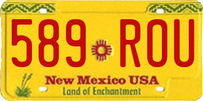 NM license plate 589ROU
