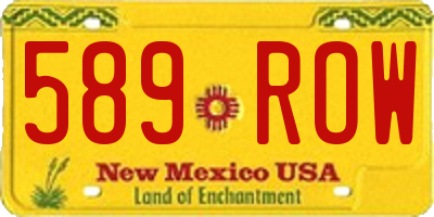 NM license plate 589ROW