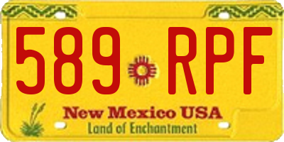 NM license plate 589RPF