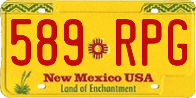 NM license plate 589RPG