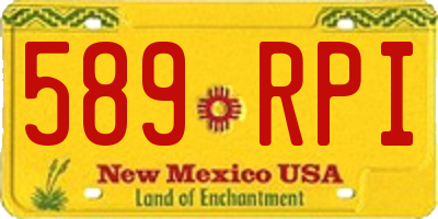 NM license plate 589RPI