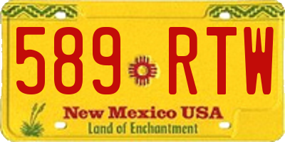 NM license plate 589RTW