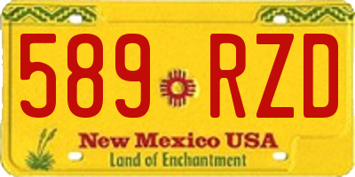 NM license plate 589RZD