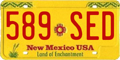 NM license plate 589SED