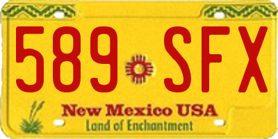 NM license plate 589SFX
