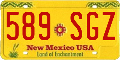 NM license plate 589SGZ