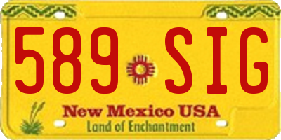 NM license plate 589SIG