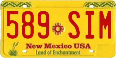 NM license plate 589SIM