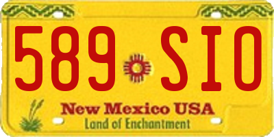 NM license plate 589SIO