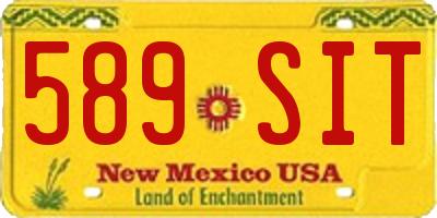 NM license plate 589SIT