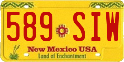 NM license plate 589SIW