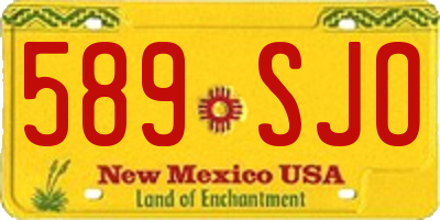 NM license plate 589SJO