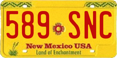 NM license plate 589SNC