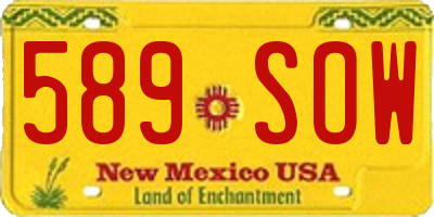 NM license plate 589SOW