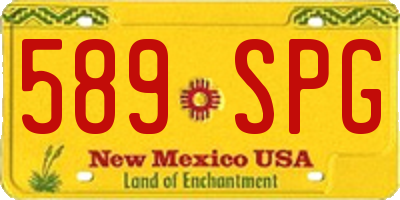 NM license plate 589SPG