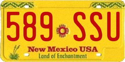 NM license plate 589SSU