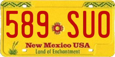 NM license plate 589SUO