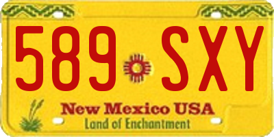 NM license plate 589SXY
