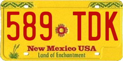 NM license plate 589TDK