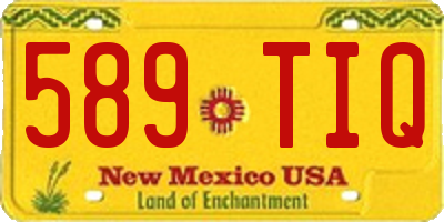NM license plate 589TIQ
