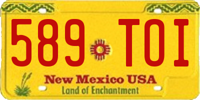 NM license plate 589TOI