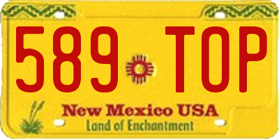 NM license plate 589TOP