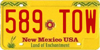 NM license plate 589TOW