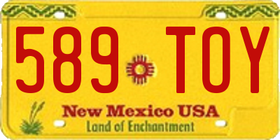 NM license plate 589TOY