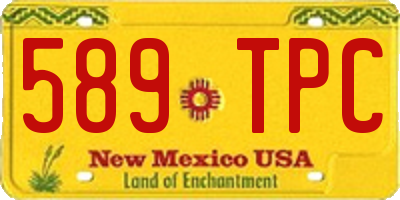 NM license plate 589TPC