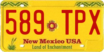 NM license plate 589TPX