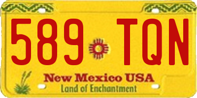 NM license plate 589TQN