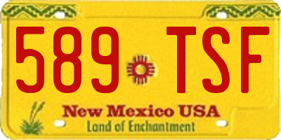 NM license plate 589TSF